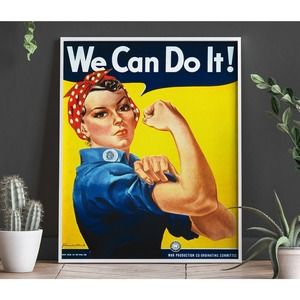 Feminist Poster WWII Poster Rosie The Riveter Girl Power Poster